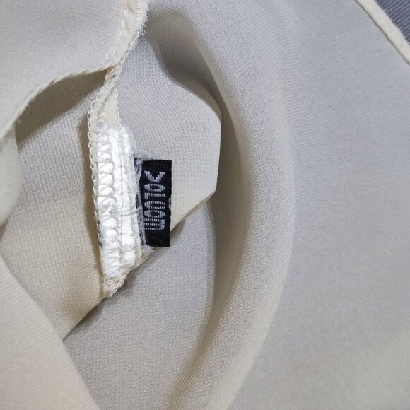 Volcom 1/4 bottom down blouse women's size L (14) cream colour see through thin - Picture 7 of 9